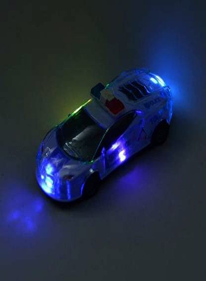 PRIMEFAIR Police Car With Lights, Friction, Music And Siren Sound Police 3D Car (Pack Of 1), White - Image 3
